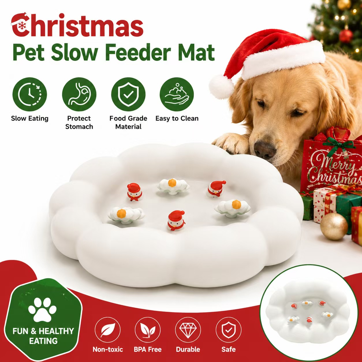 "Christmas Silicone Slow Feeder Bowl: A Seasonal Opportunity for Pet Brands"